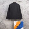 FENDI FEND Heavyweight Denim Jacket Coat in Shirt Style, Custom Woven Fabric with FF Jacquard and Towel-Like Bold Lettering