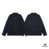 FENDI FEND Heavyweight Denim Jacket Coat Shirt Style Custom Woven Fabric with FF Jacquard Towel-Letter Embellishment High Aesthetic and Exquisite Craftsmanship