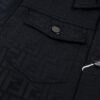 FENDI FEND Heavyweight Denim Jacket Coat Shirt Style Custom Woven Fabric with FF Jacquard Towel-Letter Embellishment High Aesthetic and Exquisite Craftsmanship