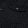 FENDI FEND Heavyweight Denim Jacket Coat Shirt Style Custom Woven Fabric with FF Jacquard Towel-Letter Embellishment High Aesthetic and Exquisite Craftsmanship