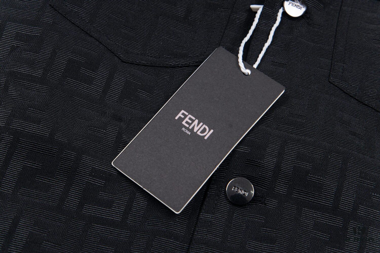 FENDI FEND Heavyweight Denim Jacket Coat Shirt Style Custom Woven Fabric with FF Jacquard Towel-Letter Embellishment High Aesthetic and Exquisite Craftsmanship