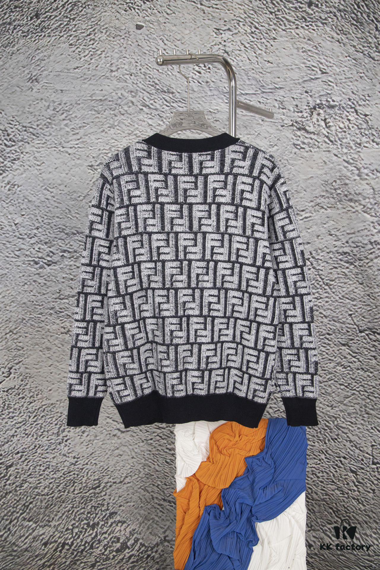 Fedi 24 Full Print Embossed Knit Cardigan - Stylish, Soft and Comfortable with Exquisite Craftsmanship