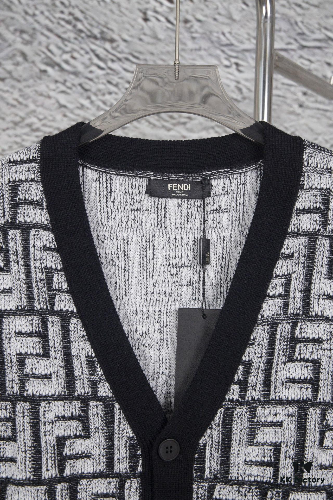 Fedi 24 Full Print Embossed Knit Cardigan - Stylish, Soft and Comfortable with Exquisite Craftsmanship