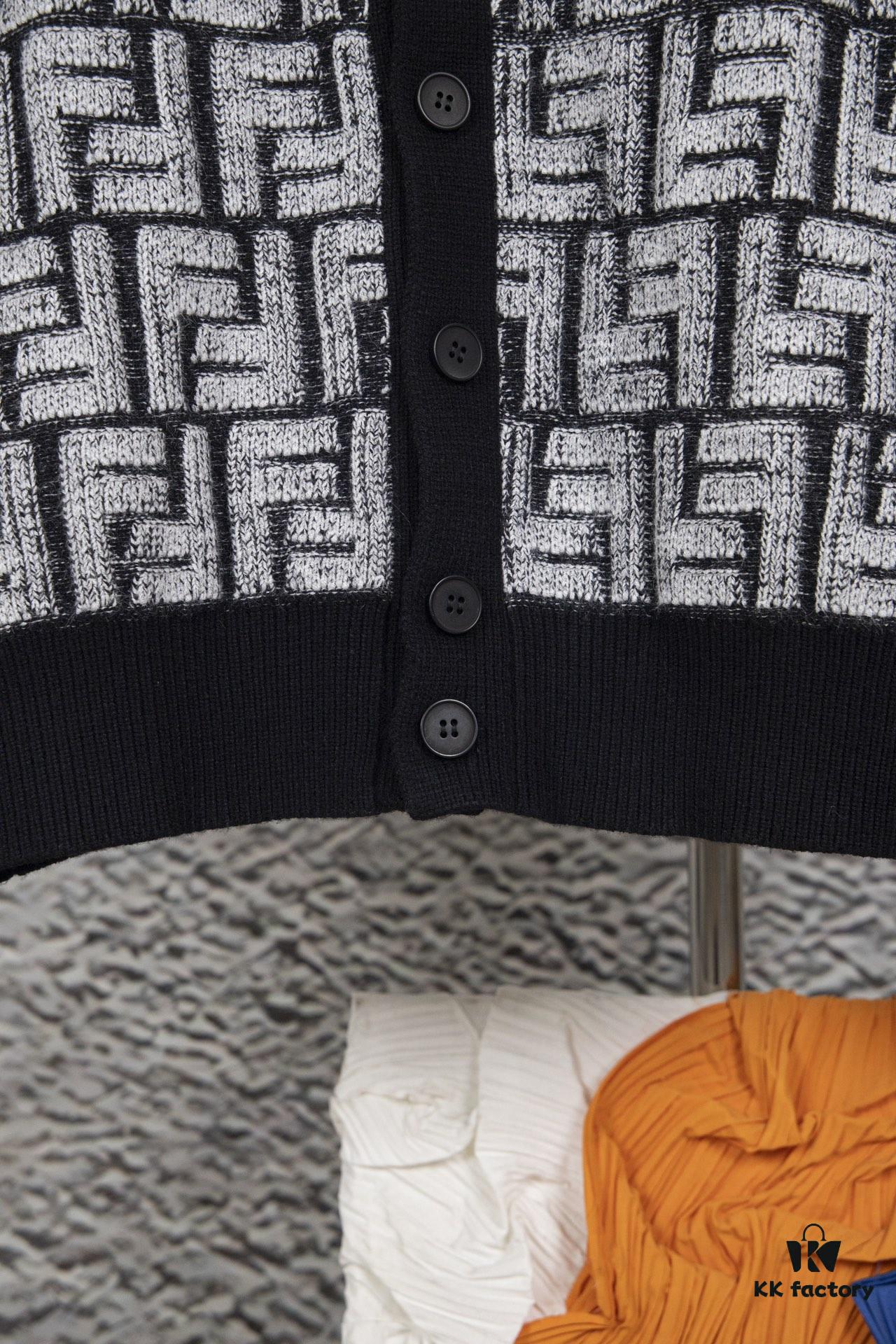 Fedi 24 Full Print Embossed Knit Cardigan - Stylish, Soft and Comfortable with Exquisite Craftsmanship