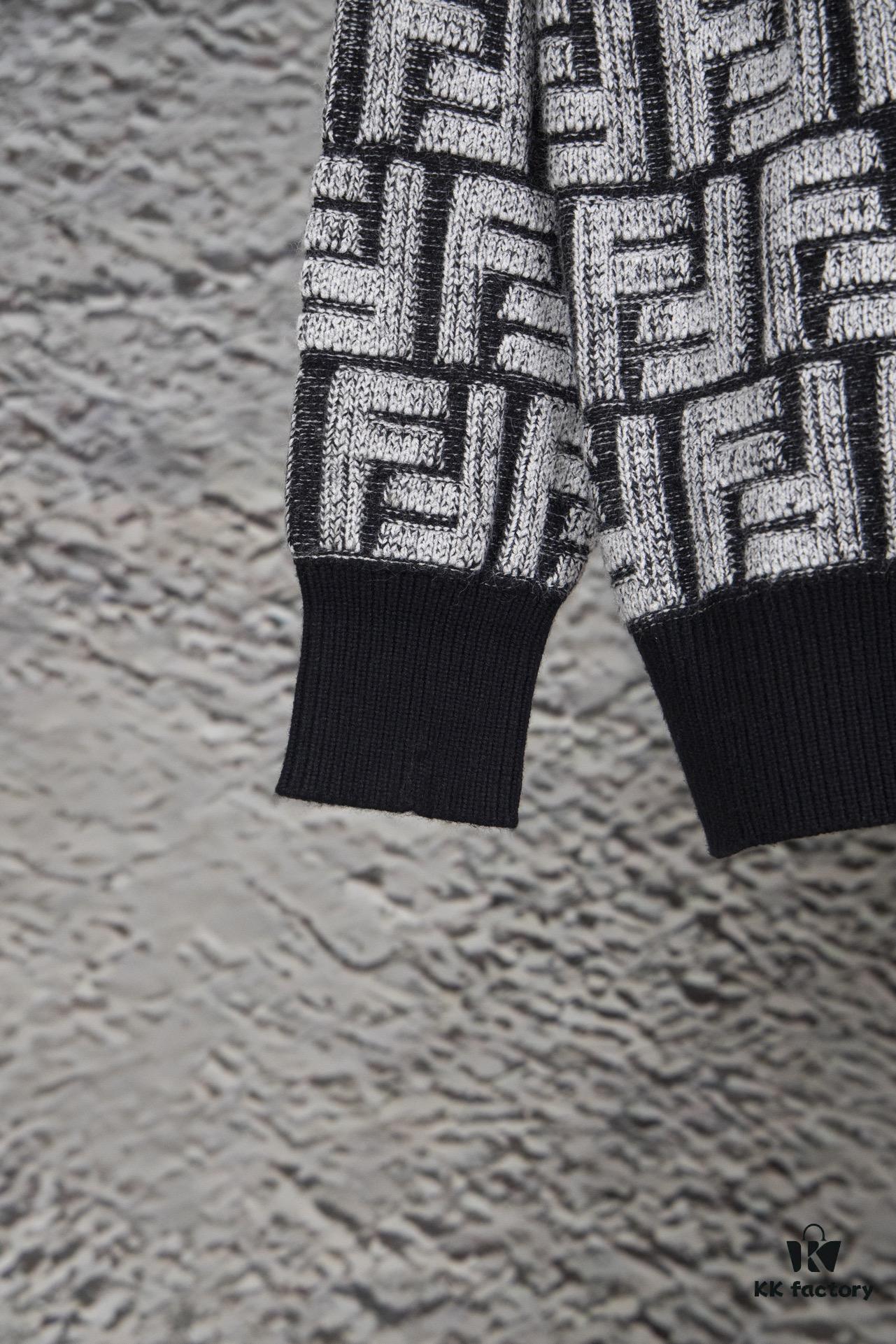 Fedi 24 Full Print Embossed Knit Cardigan - Stylish, Soft and Comfortable with Exquisite Craftsmanship