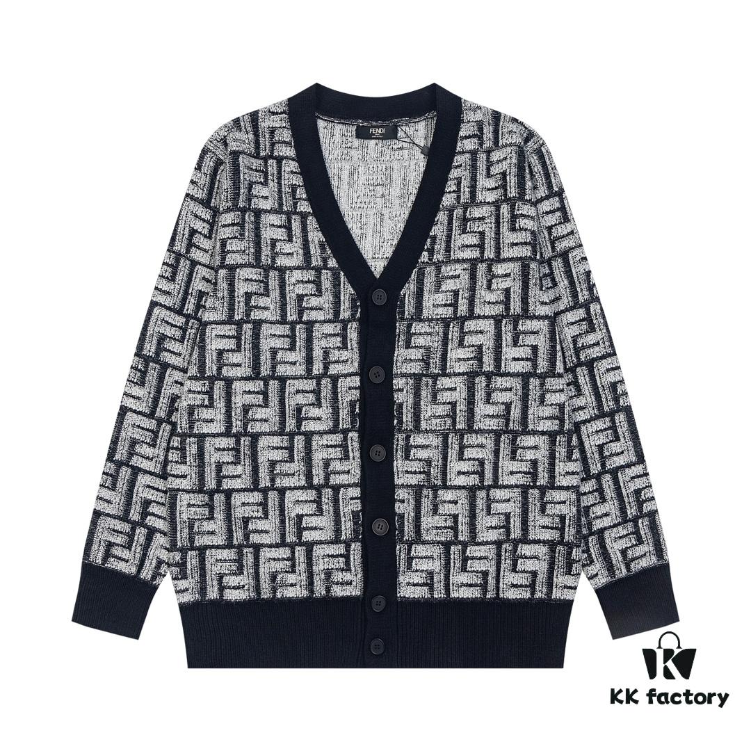 Fedi 24 New All-Over Print Textured Cardigan, Stylish and Versatile, Premium Craftsmanship, Soft and Comfortable to Touch, Non-Pilling, Skin-Friendly, Exquisite Fit and Design, Highly Recommended