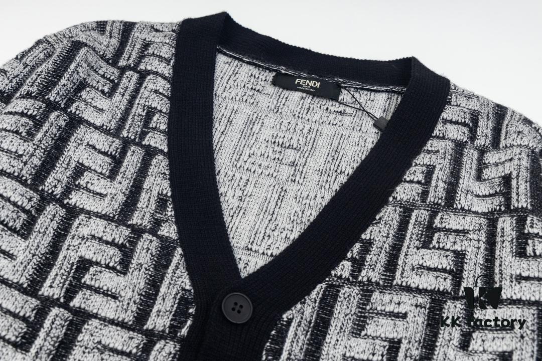 Fedi 24 New All-Over Print Textured Cardigan, Stylish and Versatile, Premium Craftsmanship, Soft and Comfortable to Touch, Non-Pilling, Skin-Friendly, Exquisite Fit and Design, Highly Recommended