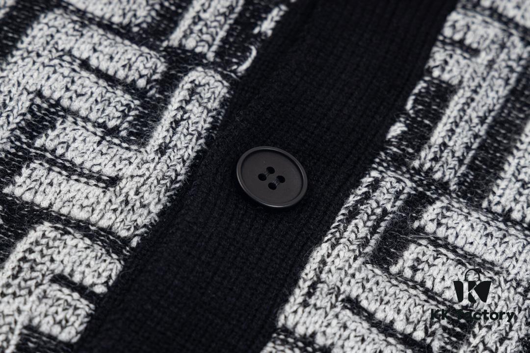 Fedi 24 New All-Over Print Textured Cardigan, Stylish and Versatile, Premium Craftsmanship, Soft and Comfortable to Touch, Non-Pilling, Skin-Friendly, Exquisite Fit and Design, Highly Recommended