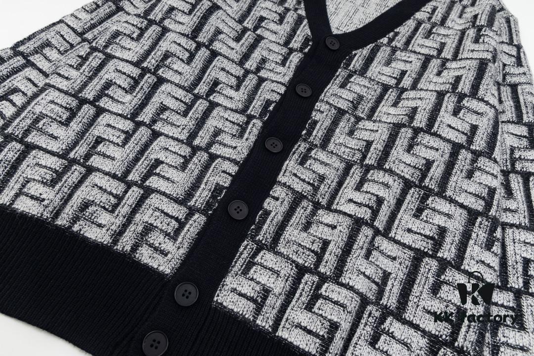 Fedi 24 New All-Over Print Textured Cardigan, Stylish and Versatile, Premium Craftsmanship, Soft and Comfortable to Touch, Non-Pilling, Skin-Friendly, Exquisite Fit and Design, Highly Recommended