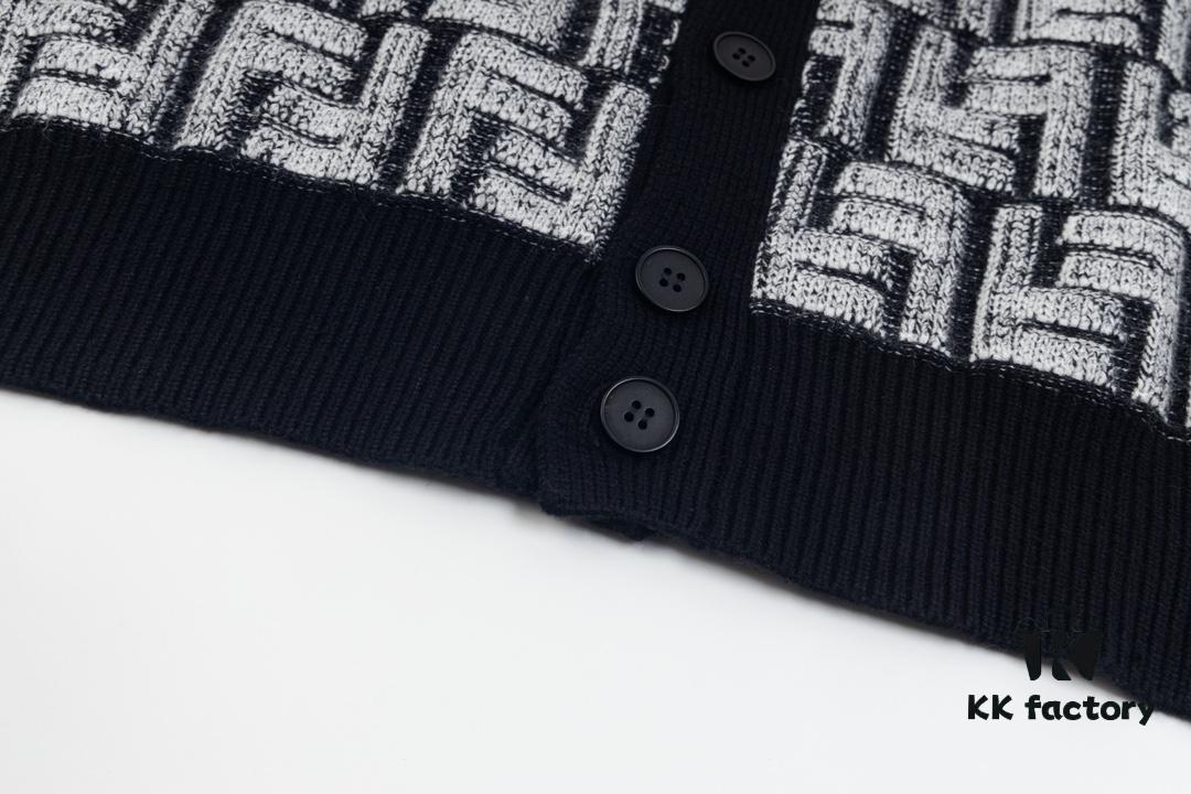 Fedi 24 New All-Over Print Textured Cardigan, Stylish and Versatile, Premium Craftsmanship, Soft and Comfortable to Touch, Non-Pilling, Skin-Friendly, Exquisite Fit and Design, Highly Recommended