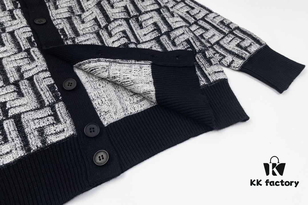 Fedi 24 New All-Over Print Textured Cardigan, Stylish and Versatile, Premium Craftsmanship, Soft and Comfortable to Touch, Non-Pilling, Skin-Friendly, Exquisite Fit and Design, Highly Recommended