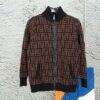 2023 New Arrival Fendi Knit Zip-Up Jacket, Exclusive Design, Distinctive Jacquard Texture with Clear Dimensional Contrast, Exceptionally Stylish, Pairs Effortlessly with Any Outfit