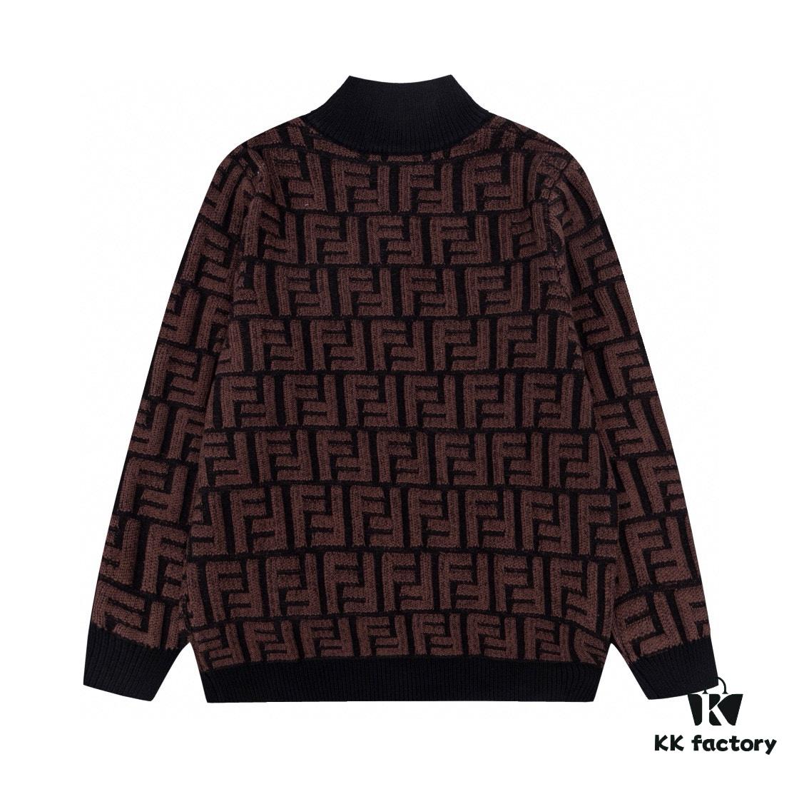 2023 New Arrival Fendi Knit Zip-Up Jacket, Exclusive Design with Unique Jacquard Texture, Soft and Comfortable Fabric, Anti-Pilling, Non-Irritating, Perfect Fit and High Aesthetic Appeal