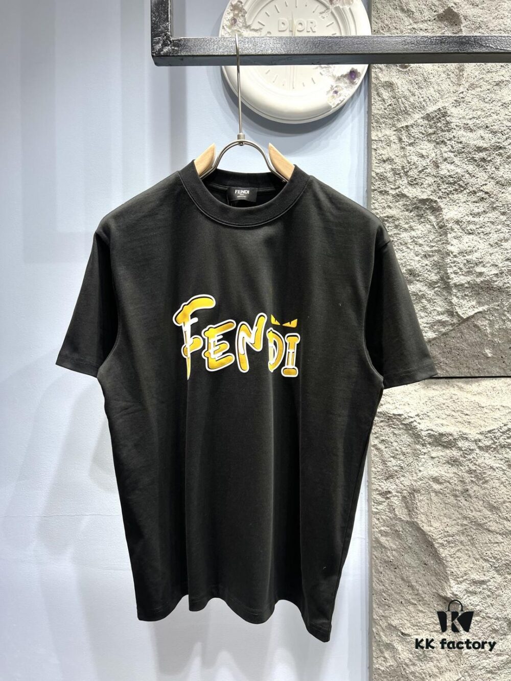 FENDI Rainbow Print Logo Short Sleeve T-Shirt