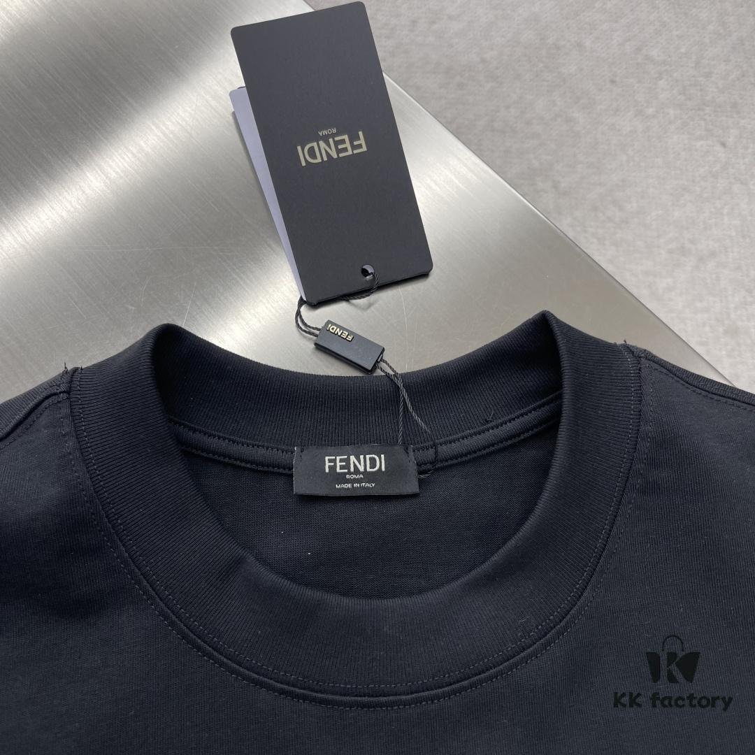FEND 2025SS New Arrival Short Sleeve T-Shirt, Stylish and Minimalist Design, Classic Brand Logo, Comfortable Wear with Refined Craftsmanship