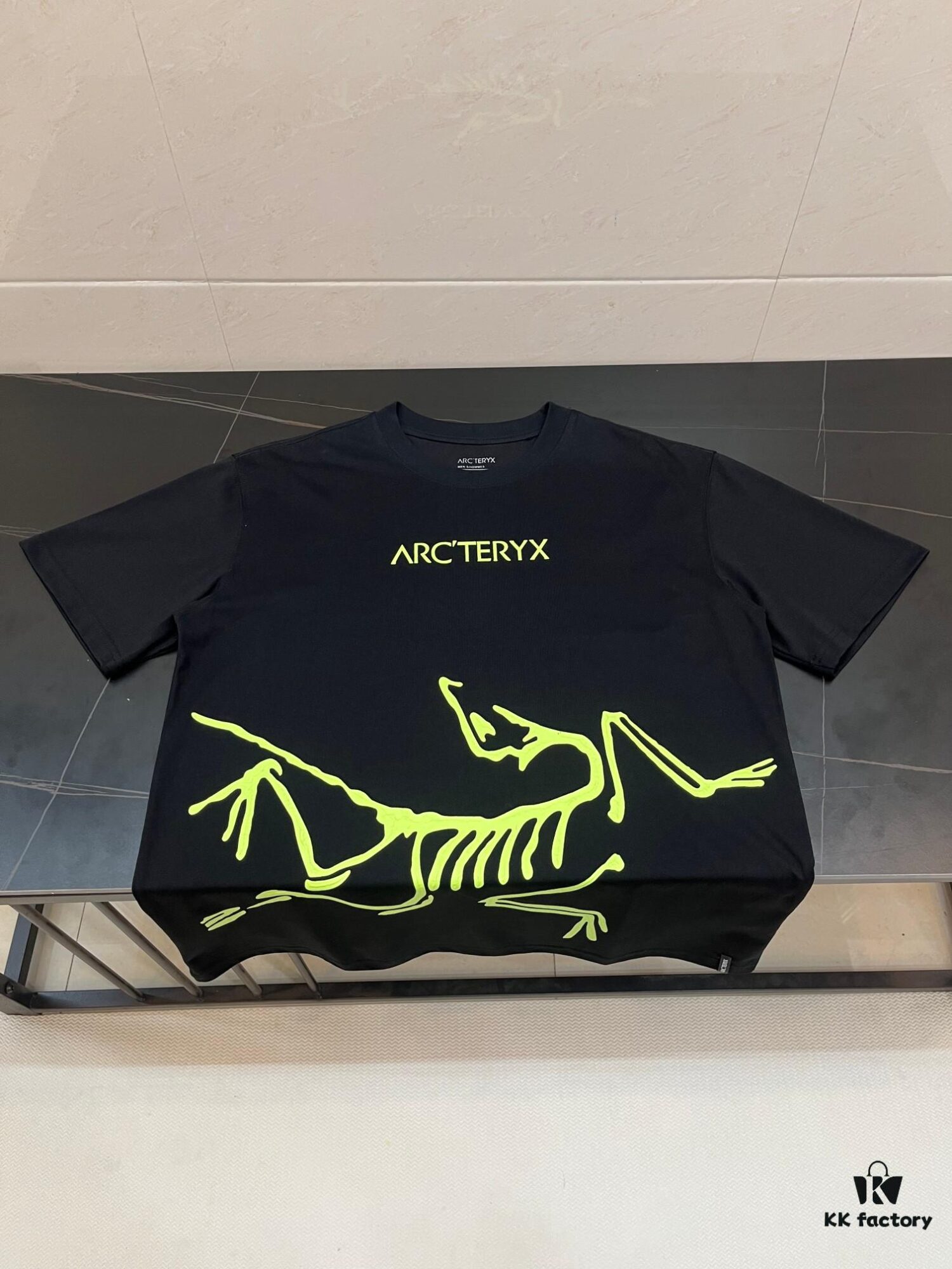 Ayc Teryx Arc'teryx 2025 FW Junior Bird Logo Premium Print Short Sleeve T-Shirt, 280g Pure Cotton Double Yarn Fabric, Soft and Comfortable Wear, Custom Rib Knit Collar Dyed in Same Dye Batch, Full Trims with Three Labels, Unisex Design, High-Version Comparable at Will