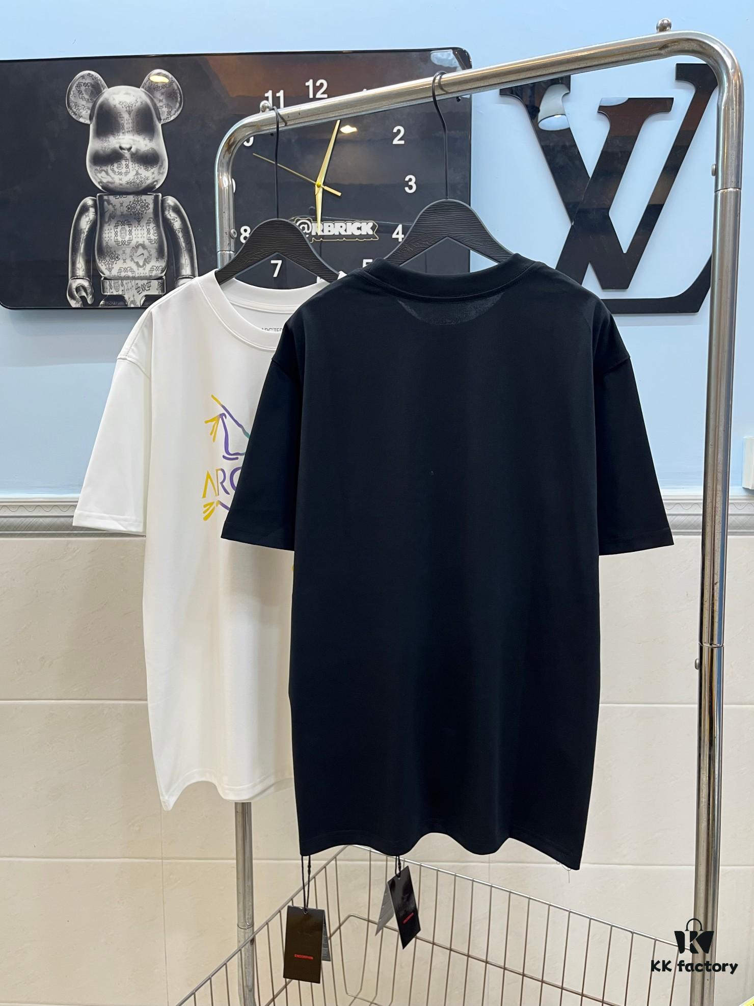 Ayc Teryx Arc'teryx 2025 FW Junior Bird Logo Premium Print Short Sleeve Tee, 280g Double Cotton Fabric, Soft and Comfortable Wear, Custom Ribbed Collar Dyed in Same Dye Bath, Full Three Labels, Unisex Design, High Version for Comparison