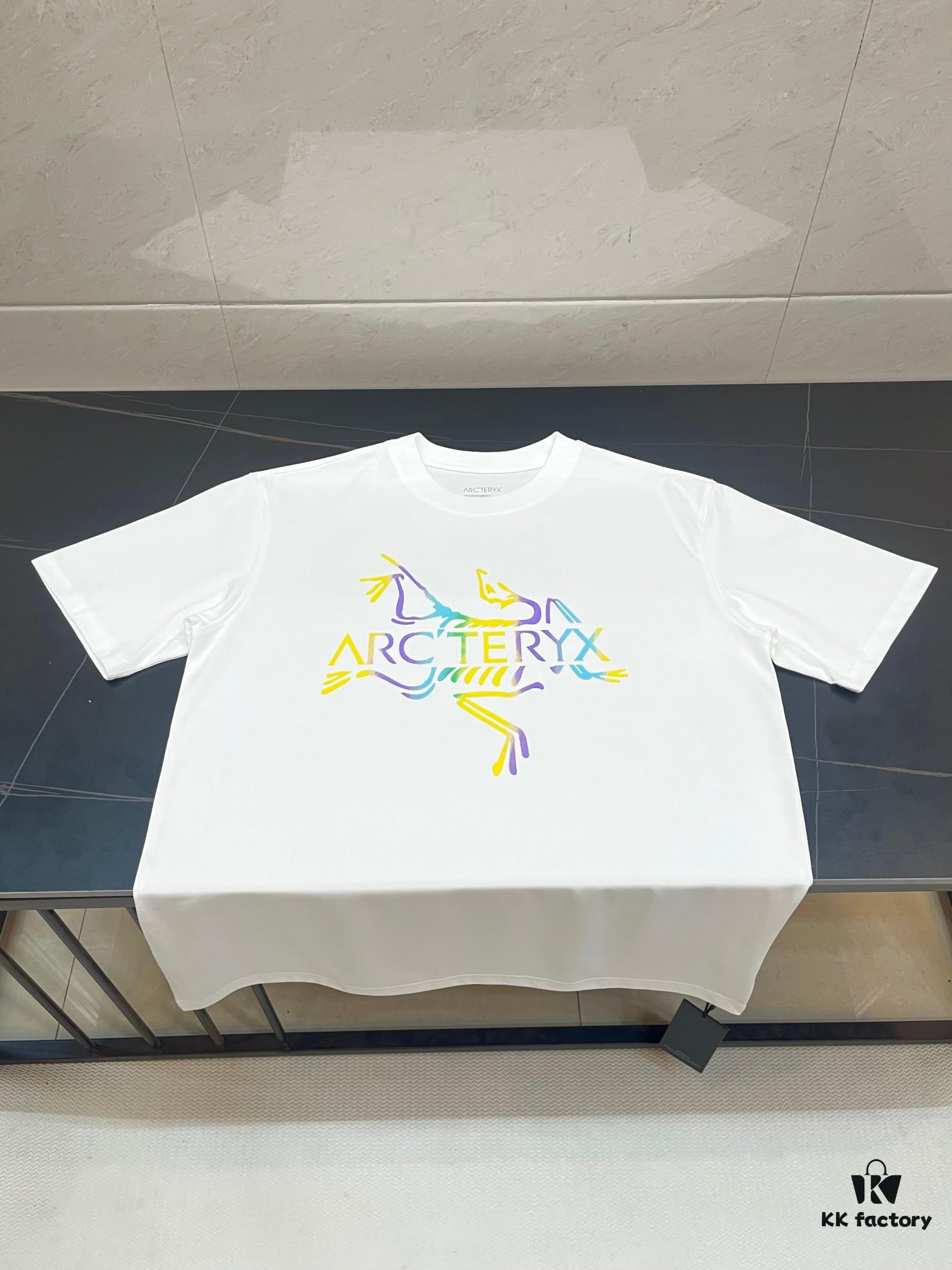 Ayc Teryx Arc'teryx 2025 FW Junior Bird Logo Premium Print Short Sleeve Tee, 280g Double Cotton Fabric, Soft and Comfortable Wear, Custom Ribbed Collar Dyed in Same Dye Bath, Full Three Labels, Unisex Design, High Version for Comparison