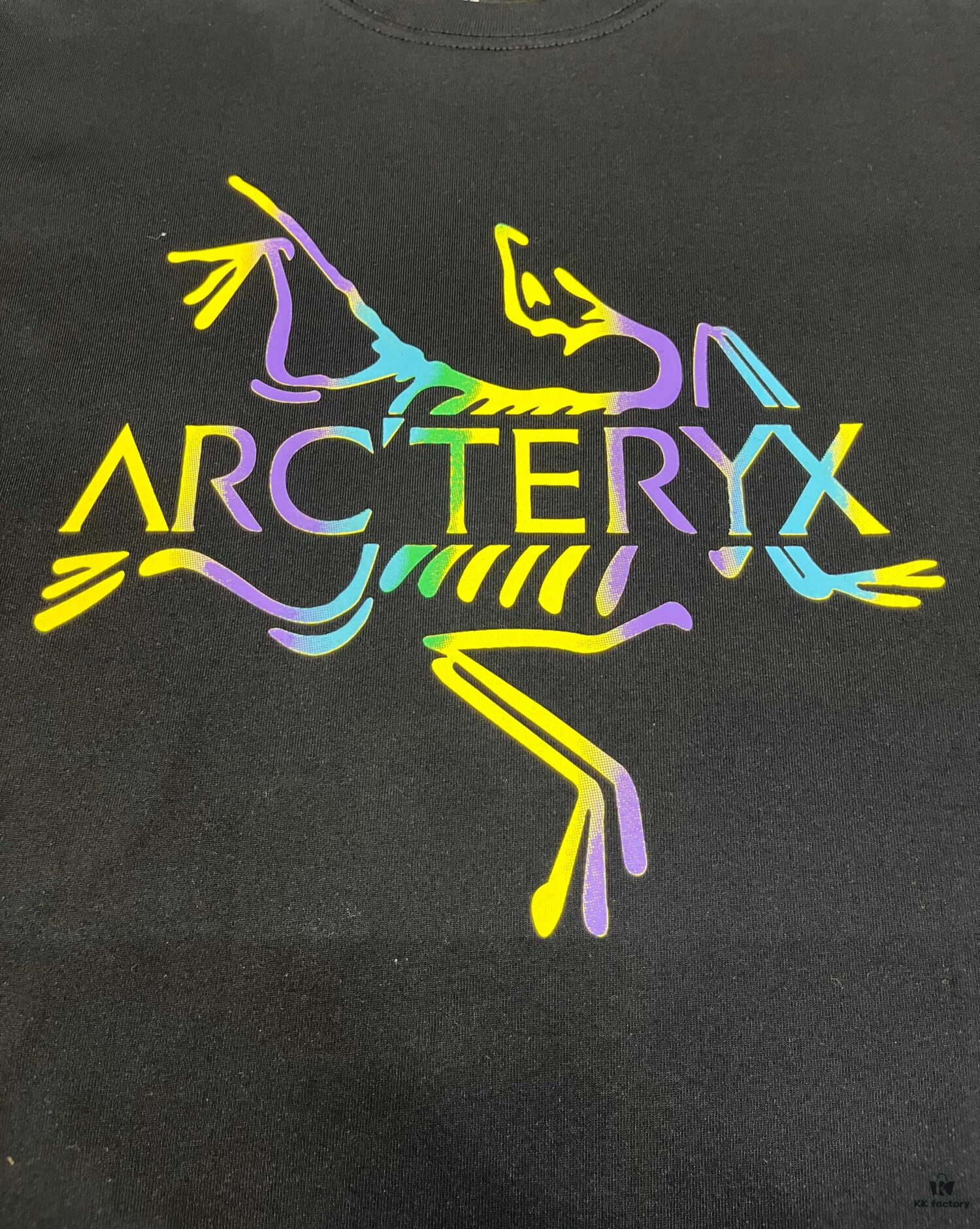 Ayc Teryx Arc'teryx 2025 FW Junior Bird Logo Premium Print Short Sleeve Tee, 280g Double Cotton Fabric, Soft and Comfortable Wear, Custom Ribbed Collar Dyed in Same Dye Bath, Full Three Labels, Unisex Design, High Version for Comparison
