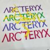 Ayc Teryx Arc'teryx 2025 FW Junior Bird Logo High-End Colorful Print Short Sleeve T-Shirt, 280g Pure Cotton Double-Yarn Fabric, Soft and Comfortable Fit, Custom Rib Knit Collar Dyed in Same Dye Batch, Complete Three Labels, Unisex Design, Premium Version for Comparison