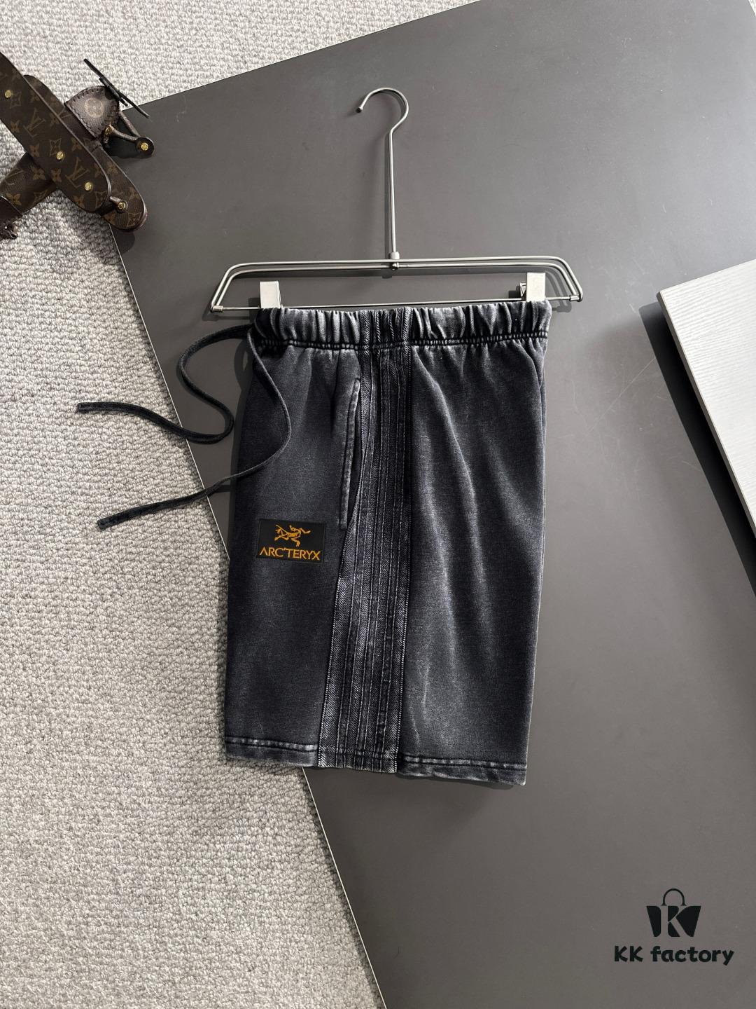 Arc'teryx High-End Custom 2025 Spring/Summer New Casual Washed Suit with Elastic Waistband, Wax-Dyed Cowhide Fabric for Breathability and Sweat Absorption