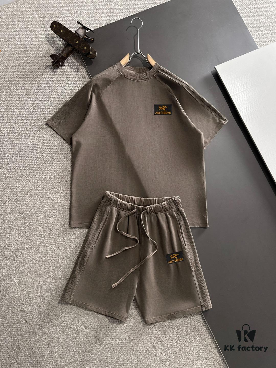 Arc'teryx High-End Custom 2025 Spring/Summer New Casual Washed Suit with Elastic Waistband, Wax-Dyed Textured Fabric, Breathable and Sweat-Absorbent