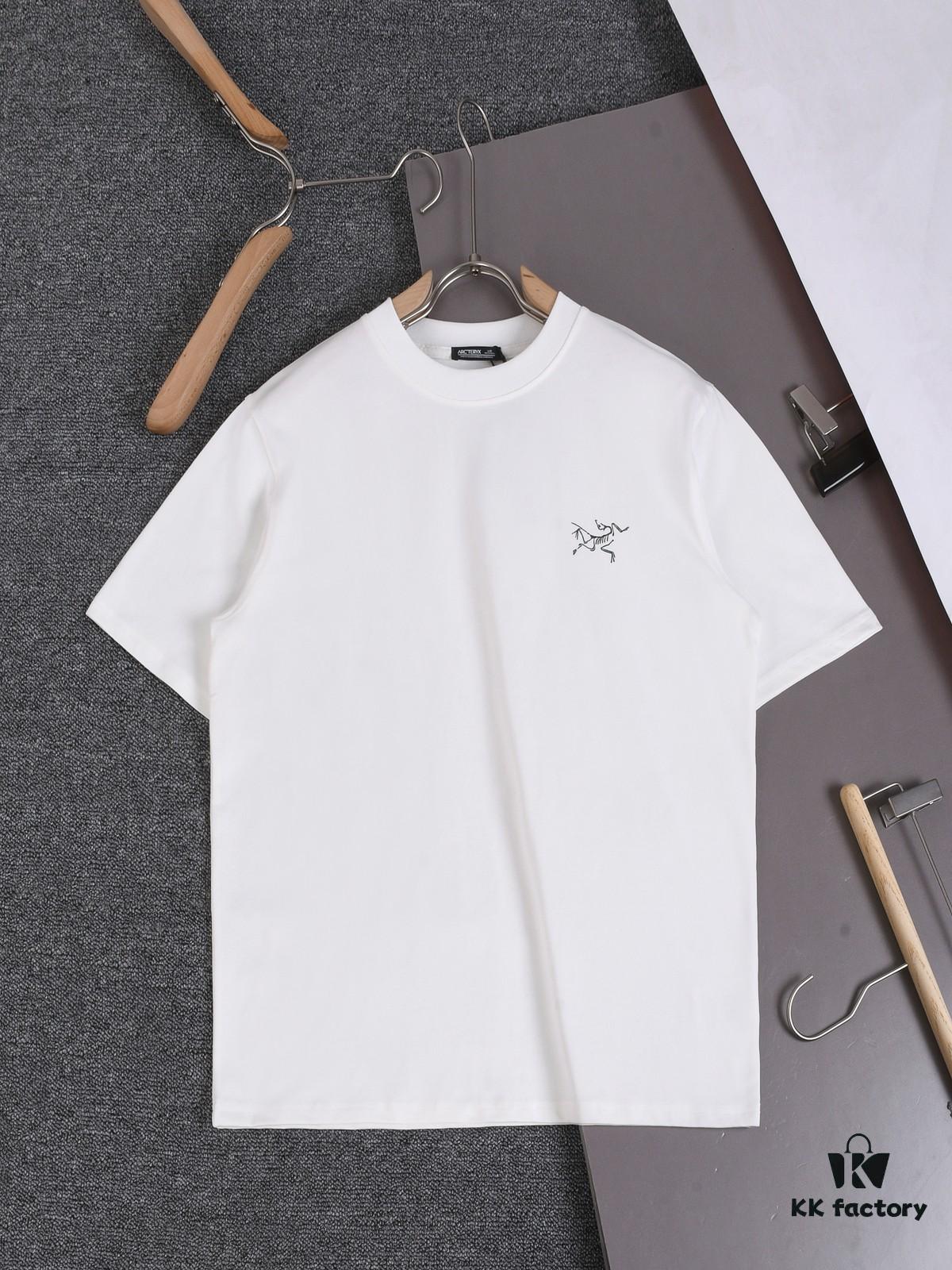 New Arrival 25S Arc'teryx Embossed Logo T-Shirt, Pre-washed Cotton Fabric, Unisex Loose Fit