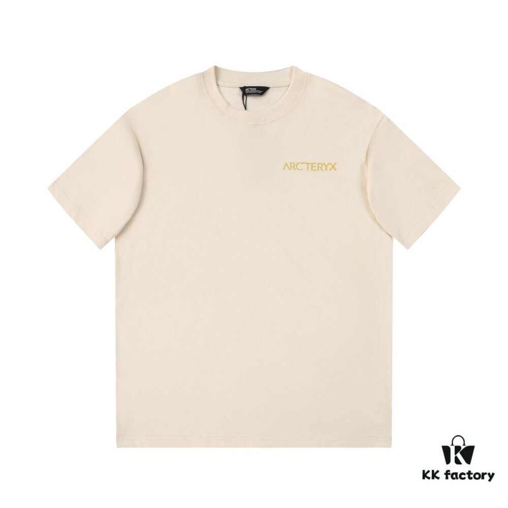 ARC'TERYX New Arrival Short Sleeve T-Shirt Z668004 2025SS, Premium Cotton Crew Neck Tee with Front and Back Graphic Print, Fashionable Lock Chain Seam Design, Unisex Style