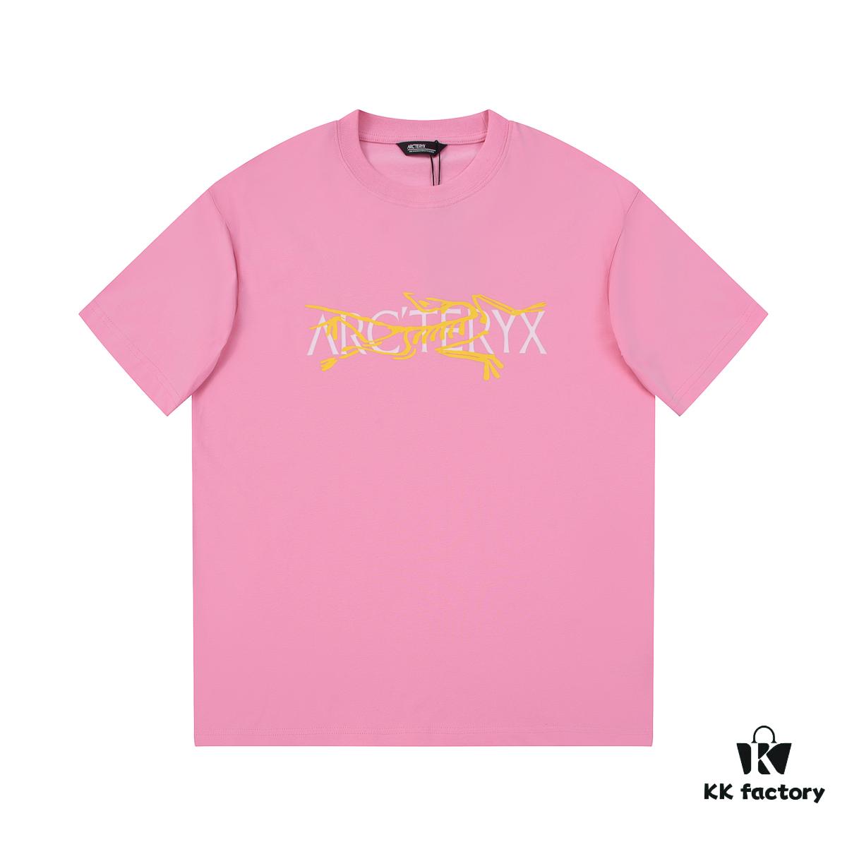 New Arrival 2025 Spring and Summer ARC'TERYX Z668003 Short Sleeve T-Shirt, High-Quality Washed Cotton Crew Neck Tee with Silicone Embossed Logo, Unisex Fashion Design
