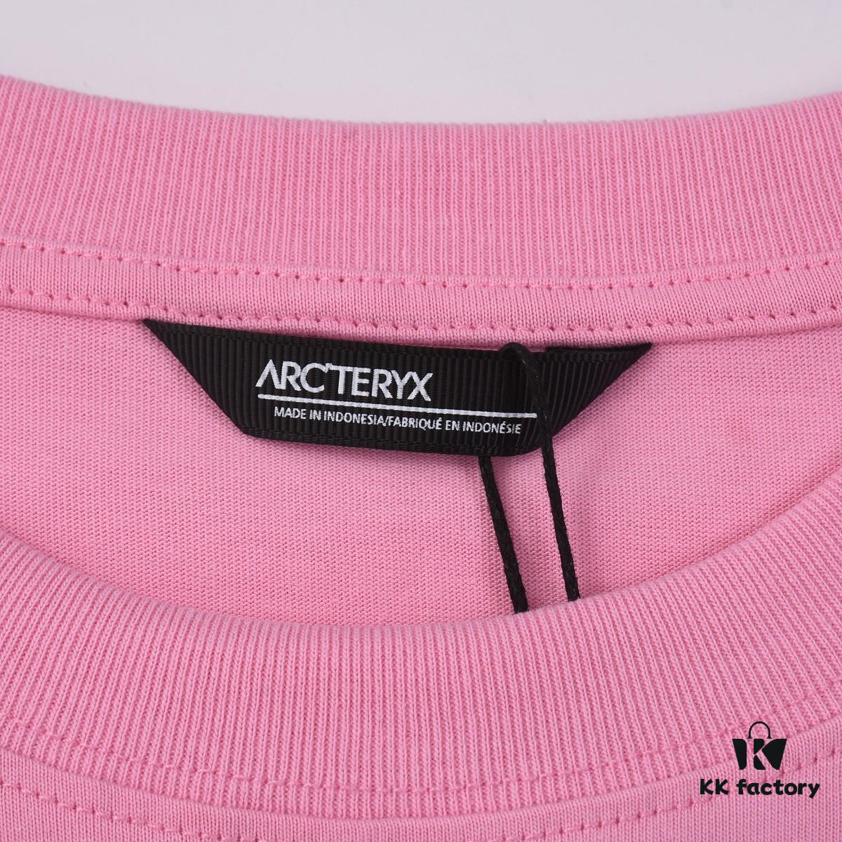 New Arrival 2025 Spring and Summer ARC'TERYX Z668003 Short Sleeve T-Shirt, High-Quality Washed Cotton Crew Neck Tee with Silicone Embossed Logo, Unisex Fashion Design