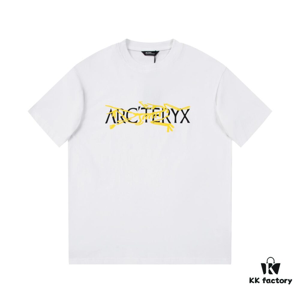 New Arrival 2025 Spring and Summer Style No. Z668003 ARC'TERYX Short-Sleeve T-Shirt, Silicone Embossed Logo on Chest, 32-Single High-Grammage Washed Cotton Fabric, Shrink-Resistant and Shape-Retaining, Classic Unisex Design