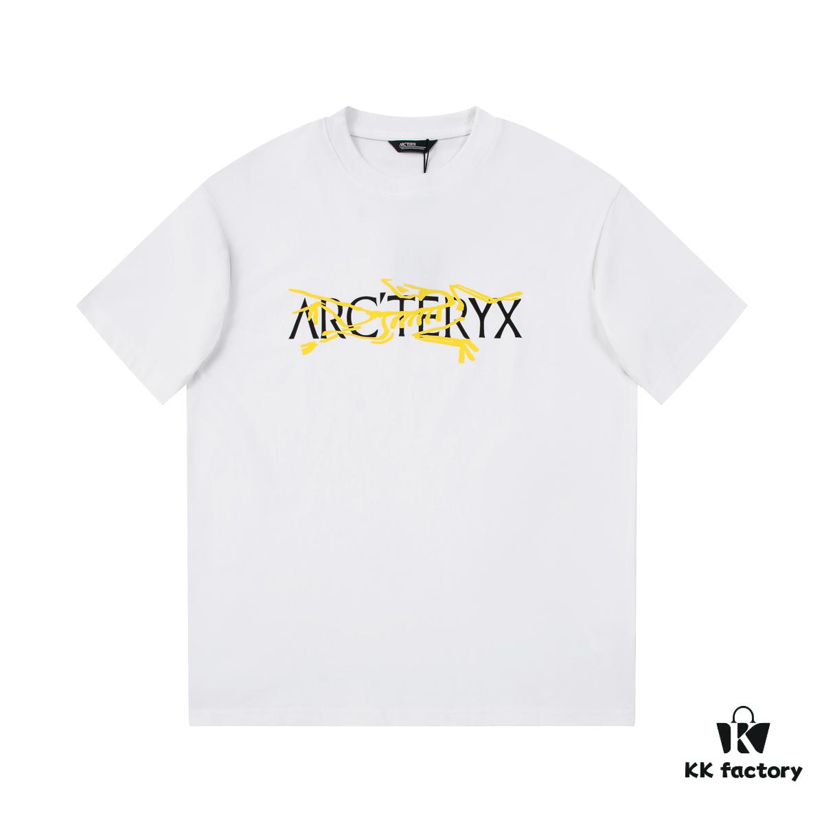 New Arrival 2025 Spring and Summer Style No. Z668003 ARC'TERYX Short-Sleeve T-Shirt, Silicone Embossed Logo on Chest, 32-Single High-Grammage Washed Cotton Fabric, Shrink-Resistant and Shape-Retaining, Classic Unisex Design