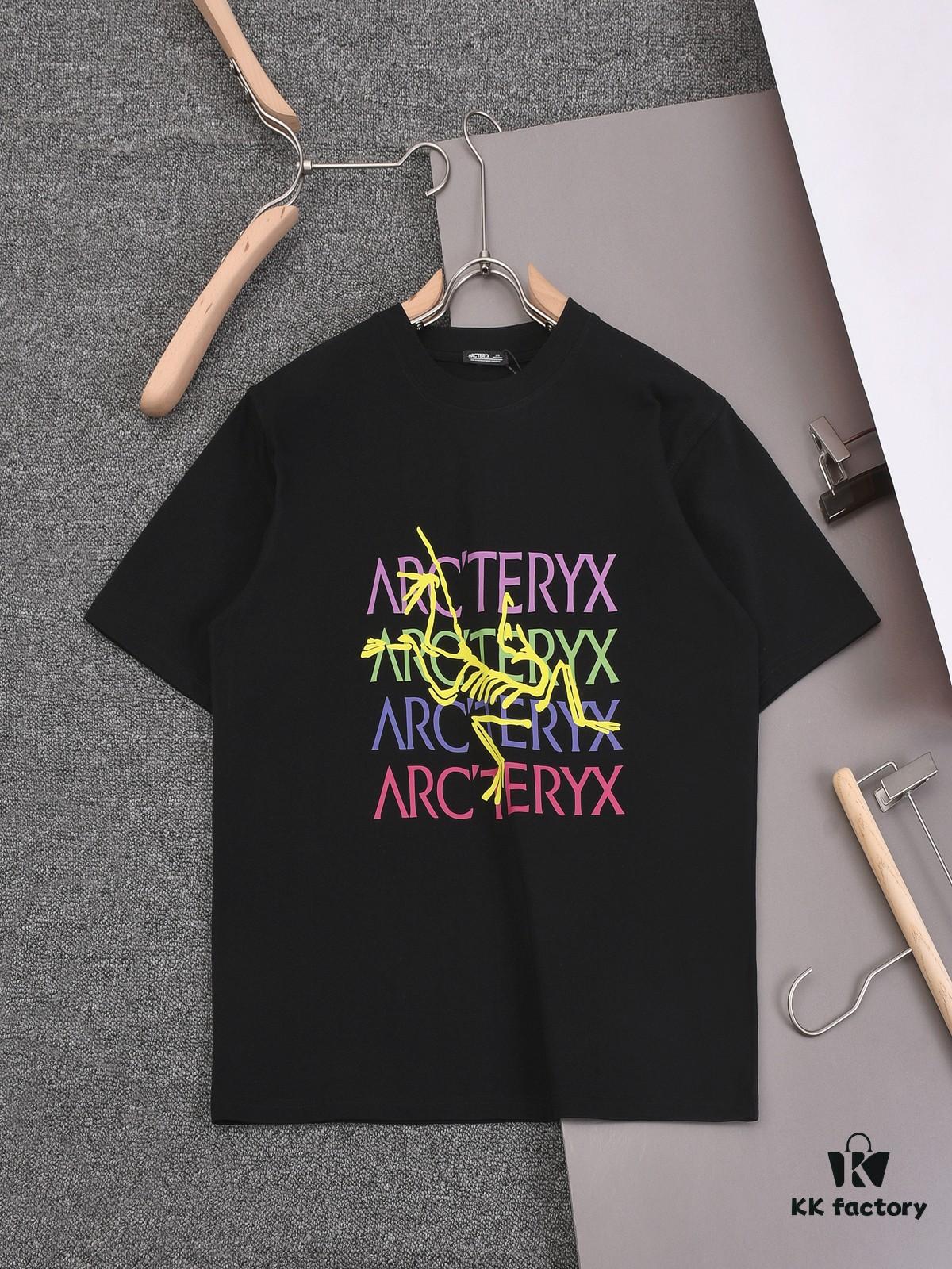 New Arrival 25S Arc'teryx Digital Print Letter T-Shirt, Premium Cotton Washed Fabric, Soft and Comfortable Unisex Loose Fit