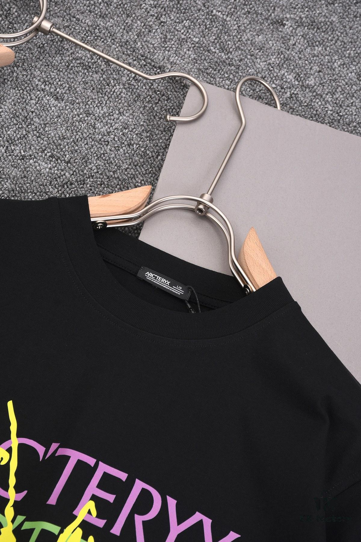 New Arrival 25S Arc'teryx Digital Print Letter T-Shirt, Premium Cotton Washed Fabric, Soft and Comfortable Unisex Loose Fit