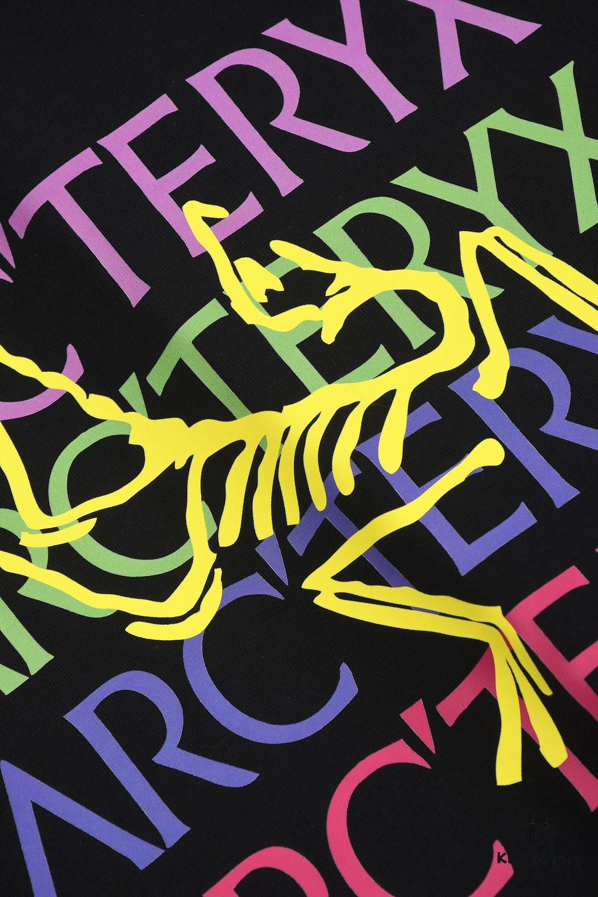 New Arrival 25S Arc'teryx Digital Print Letter T-Shirt, Premium Cotton Washed Fabric, Soft and Comfortable Unisex Loose Fit