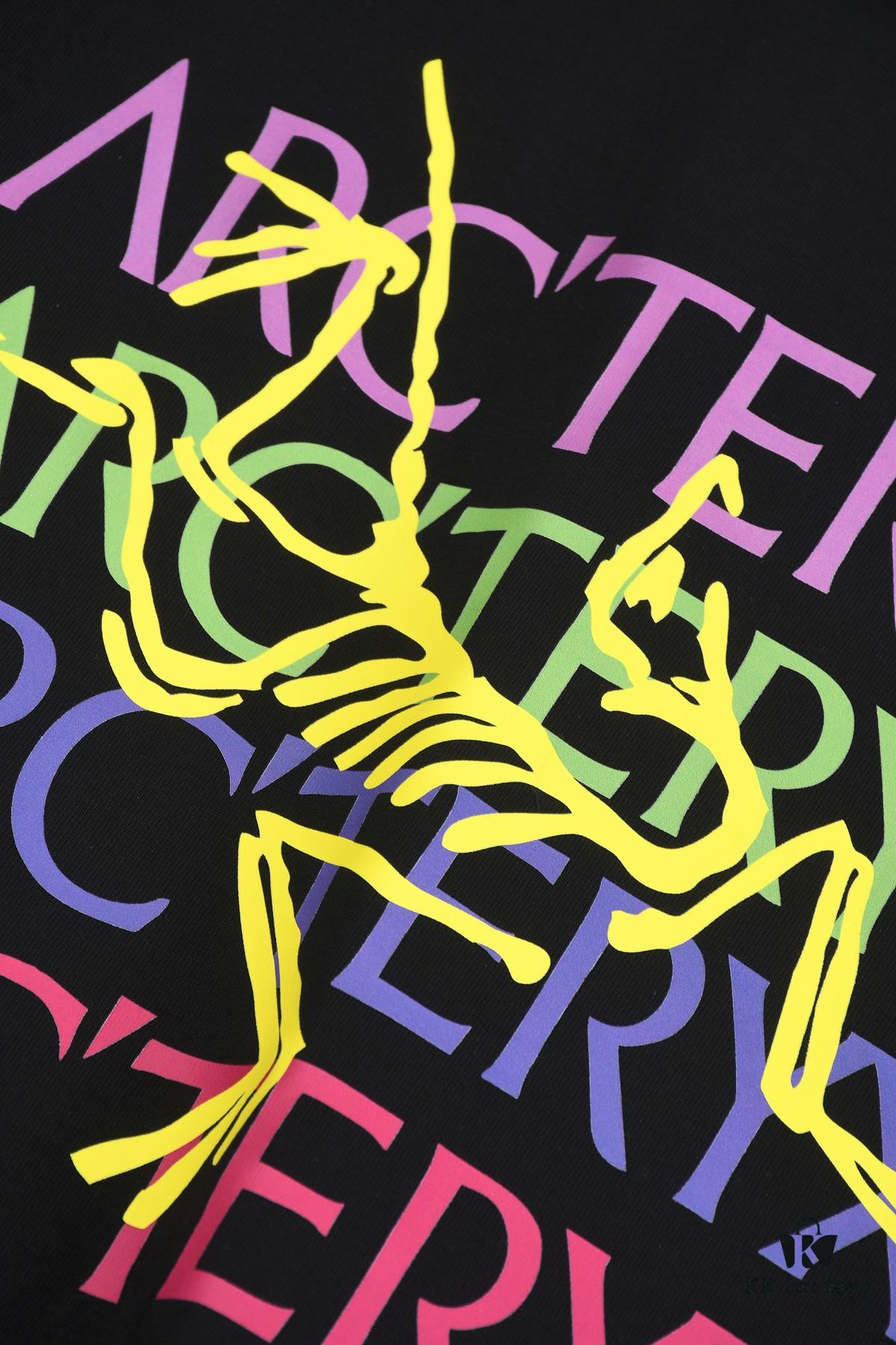 New Arrival 25S Arc'teryx Digital Print Letter T-Shirt, Premium Cotton Washed Fabric, Soft and Comfortable Unisex Loose Fit