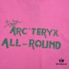 New Arrival ARC'TERYX Short Sleeve T-Shirt, Front Chest Graffiti Bird Dual Design, 32-Single Double High GSM Washed Cotton Fabric, Shrink-Resistant and Shape-Retaining, Classic Unisex Style