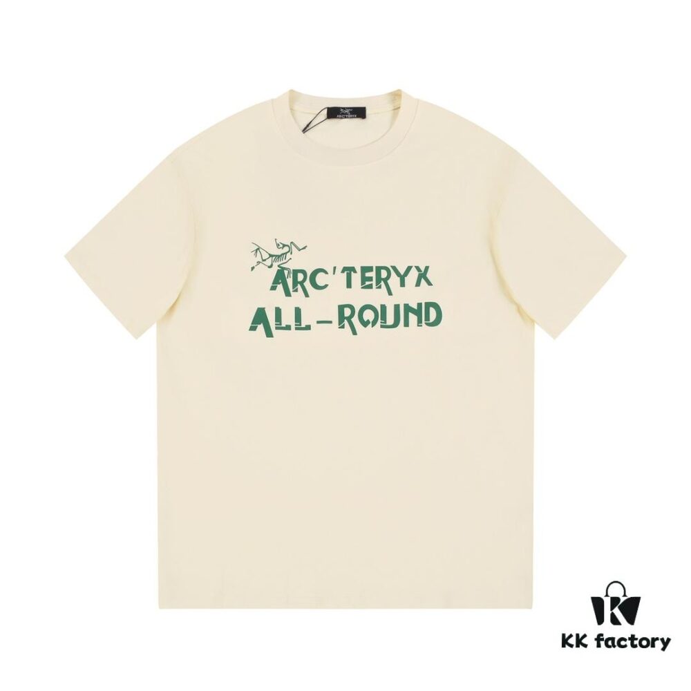 New Arrival ARC'TERYX Alpha Short-Sleeve T-Shirt, Graffiti Logo Design, 32-Single High-GSM Washed Cotton Fabric, Anti-Shrink and Non-Deformation with Dual-Stitching on Shoulders, Unisex Style