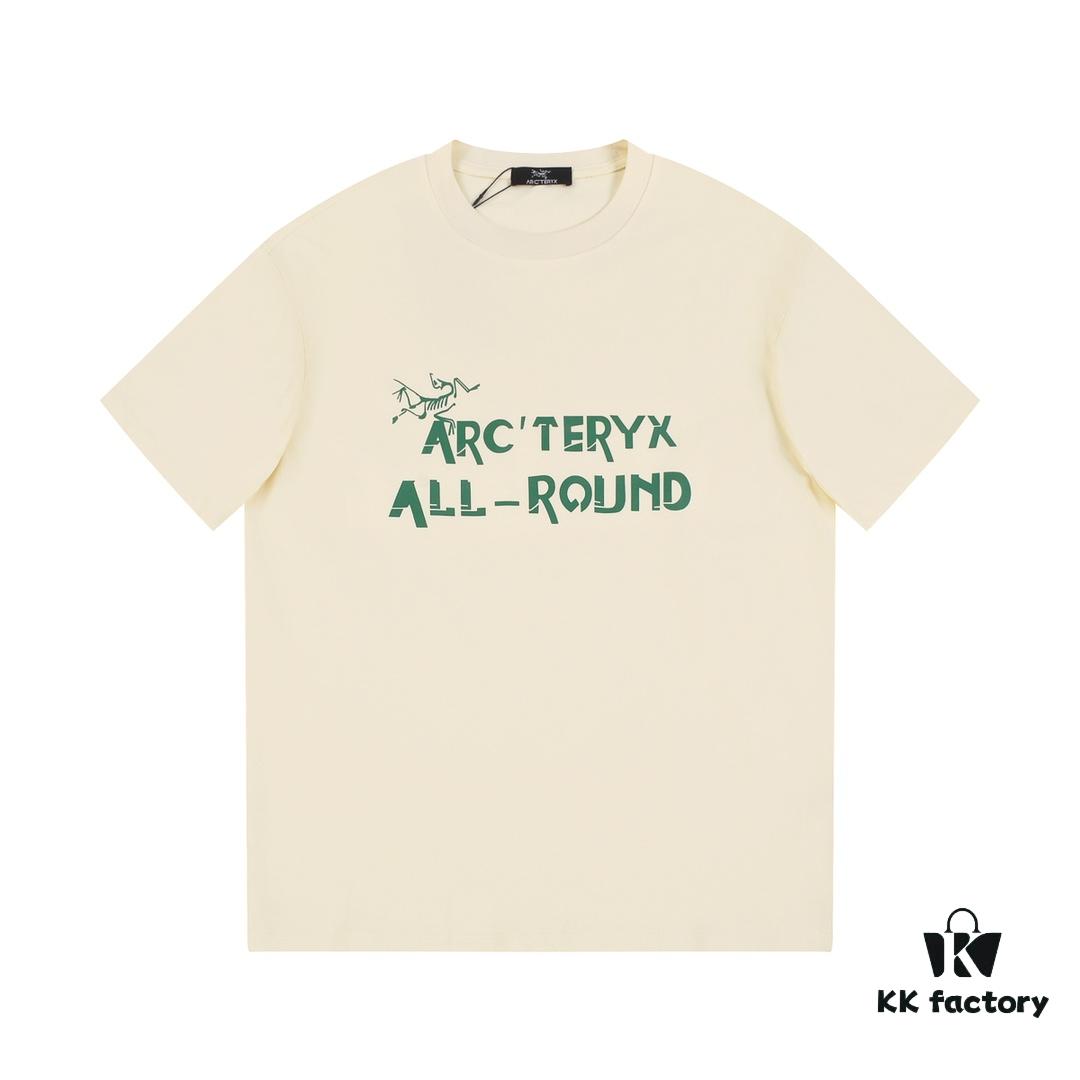 New Arrival ARC'TERYX Alpha Short-Sleeve T-Shirt, Graffiti Logo Design, 32-Single High-GSM Washed Cotton Fabric, Anti-Shrink and Non-Deformation with Dual-Stitching on Shoulders, Unisex Style