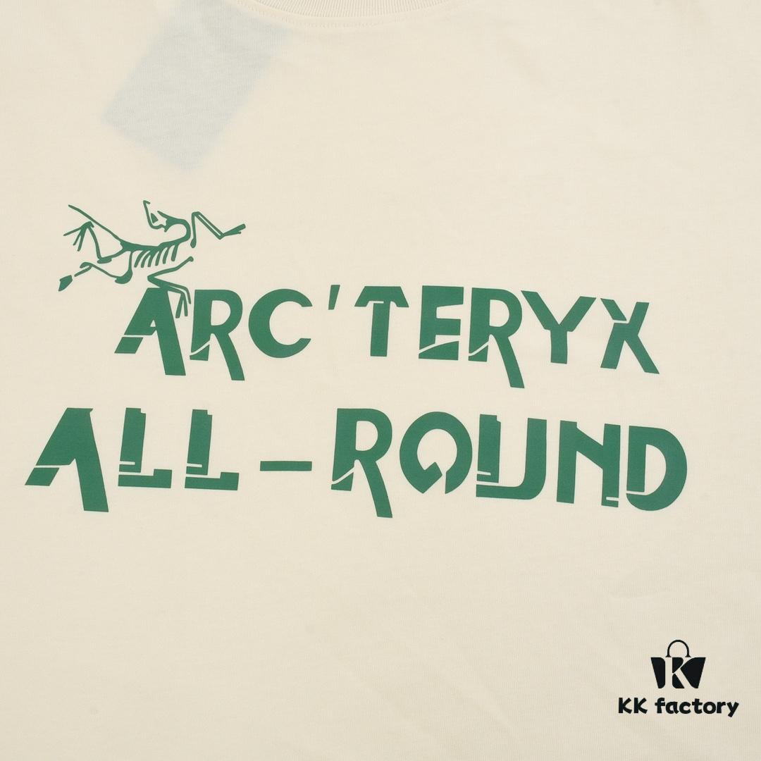 New Arrival ARC'TERYX Alpha Short-Sleeve T-Shirt, Graffiti Logo Design, 32-Single High-GSM Washed Cotton Fabric, Anti-Shrink and Non-Deformation with Dual-Stitching on Shoulders, Unisex Style