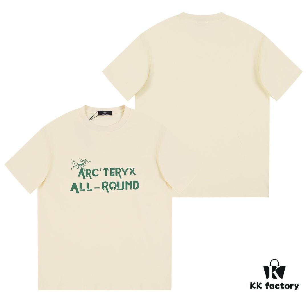 New Arrival ARC'TERYX Alpha Short-Sleeve T-Shirt, Graffiti Logo Design, 32-Single High-GSM Washed Cotton Fabric, Anti-Shrink and Non-Deformation with Dual-Stitching on Shoulders, Unisex Style