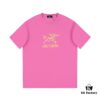 New Arrival ARC'TERYX Alpha Short-Sleeve T-Shirt, Unisex Fashion Crew Neck Tee with Graffiti Bird Logo Print, Premium 32s Double High-GSM Washed Cotton Fabric, Anti-Shrink and Non-Deformation Design