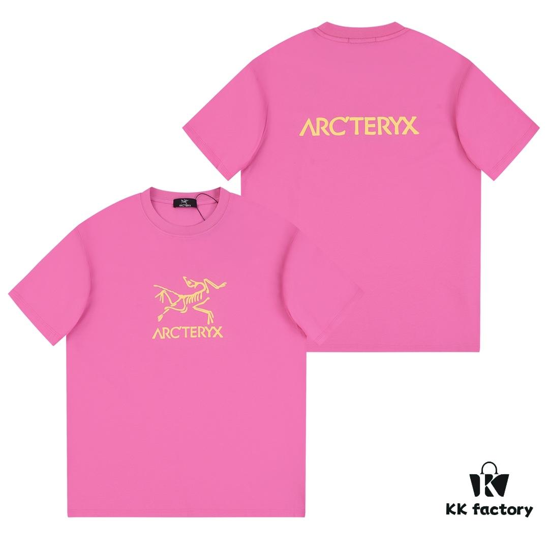 New Arrival ARC'TERYX Alpha Short-Sleeve T-Shirt, Unisex Fashion Crew Neck Tee with Graffiti Bird Logo Print, Premium 32s Double High-GSM Washed Cotton Fabric, Anti-Shrink and Non-Deformation Design