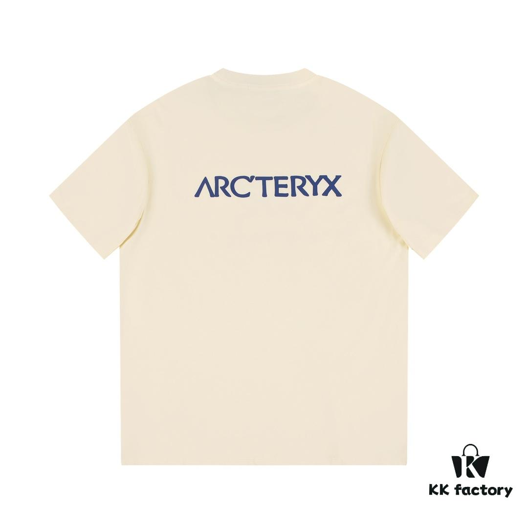 New Arrival ARC'TERYX Arcteryx Short Sleeve T-Shirt, Front and Back Chest Logo with Crow Bird Dual Design, Trendy and Stylish, 32-Single High-Grammage Cotton Washed Fabric, Shoulder Zipper Chain Base Prevents Shrinking and Deformation, Classic Unisex Fit