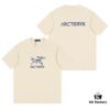 New Arrival ARC'TERYX Arcteryx Short Sleeve T-Shirt, Front and Back Chest Logo with Crow Bird Dual Design, Trendy and Stylish, 32-Single High-Grammage Cotton Washed Fabric, Shoulder Zipper Chain Base Prevents Shrinking and Deformation, Classic Unisex Fit