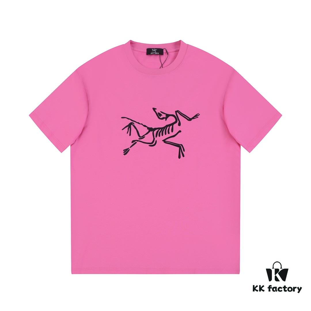 New Arrival ARC'TERYX Arc'teryx Short Sleeve T-Shirt, Double Bird Logo Design on Front, 32-Single High GSM Washed Cotton Fabric, Shrink-Resistant and Shape-Retaining with Twin Needle Stitching, Classic Unisex Style for Men and Women