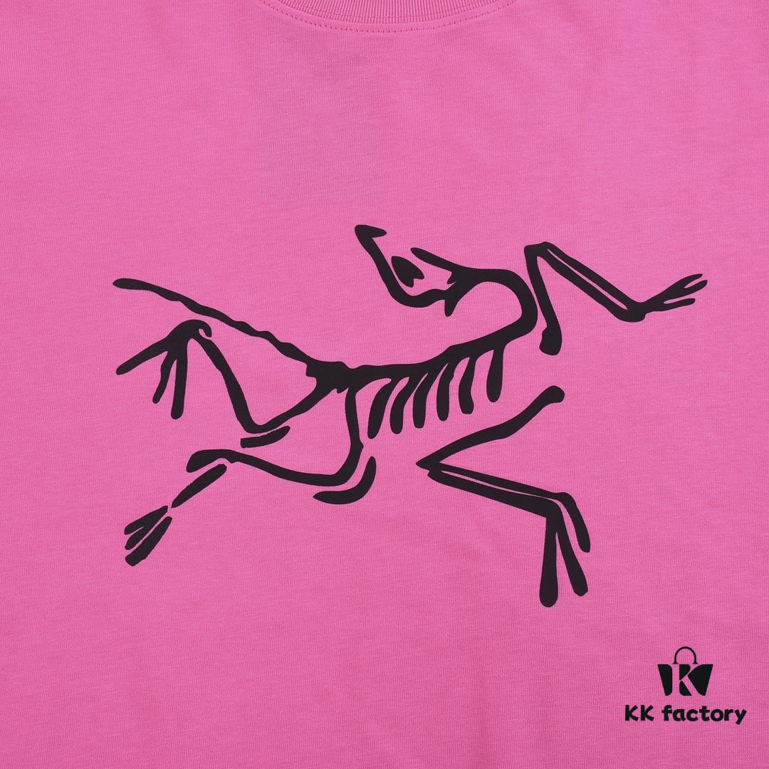 New Arrival ARC'TERYX Arc'teryx Short Sleeve T-Shirt, Double Bird Logo Design on Front, 32-Single High GSM Washed Cotton Fabric, Shrink-Resistant and Shape-Retaining with Twin Needle Stitching, Classic Unisex Style for Men and Women