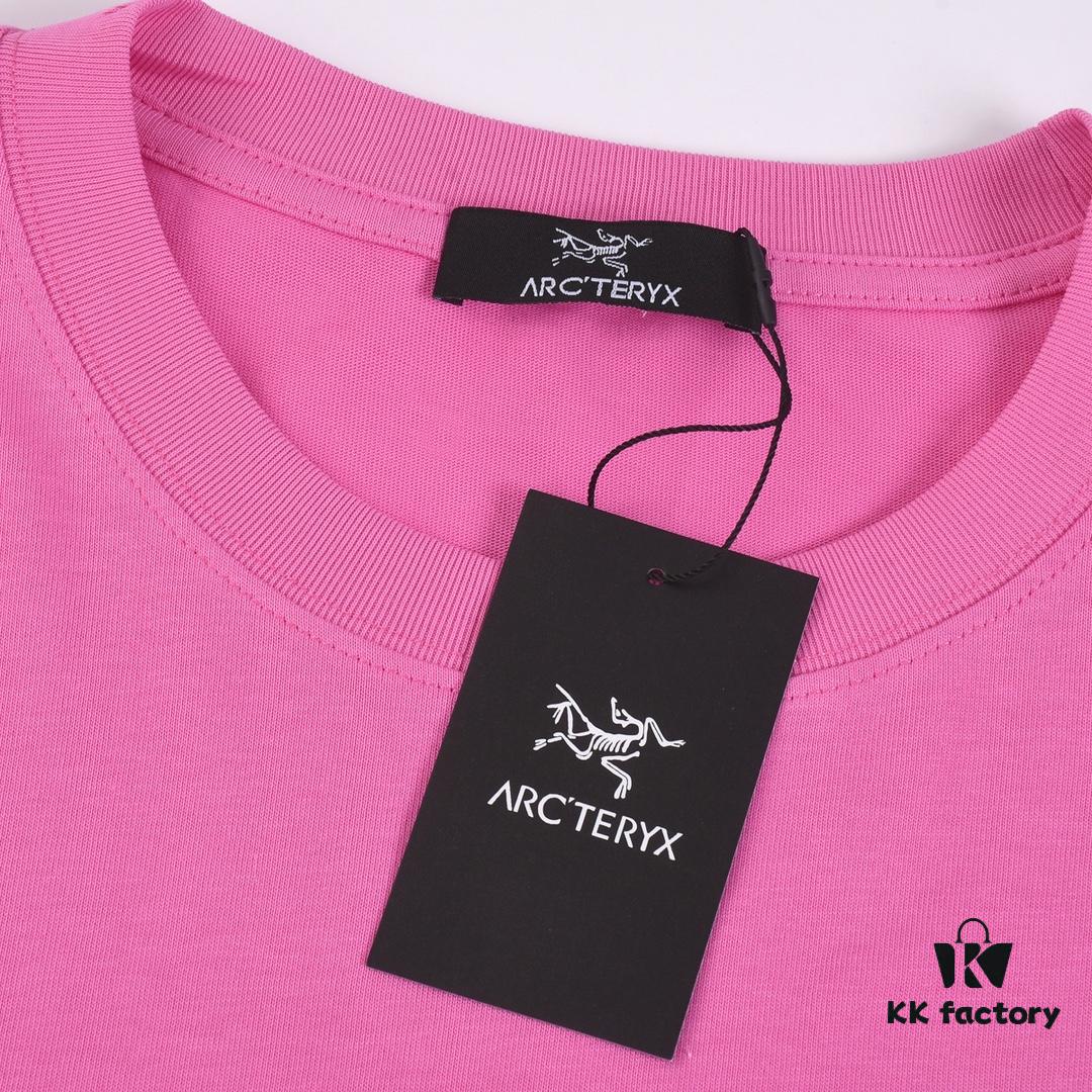 New Arrival ARC'TERYX Arc'teryx Short Sleeve T-Shirt, Double Bird Logo Design on Front, 32-Single High GSM Washed Cotton Fabric, Shrink-Resistant and Shape-Retaining with Twin Needle Stitching, Classic Unisex Style for Men and Women