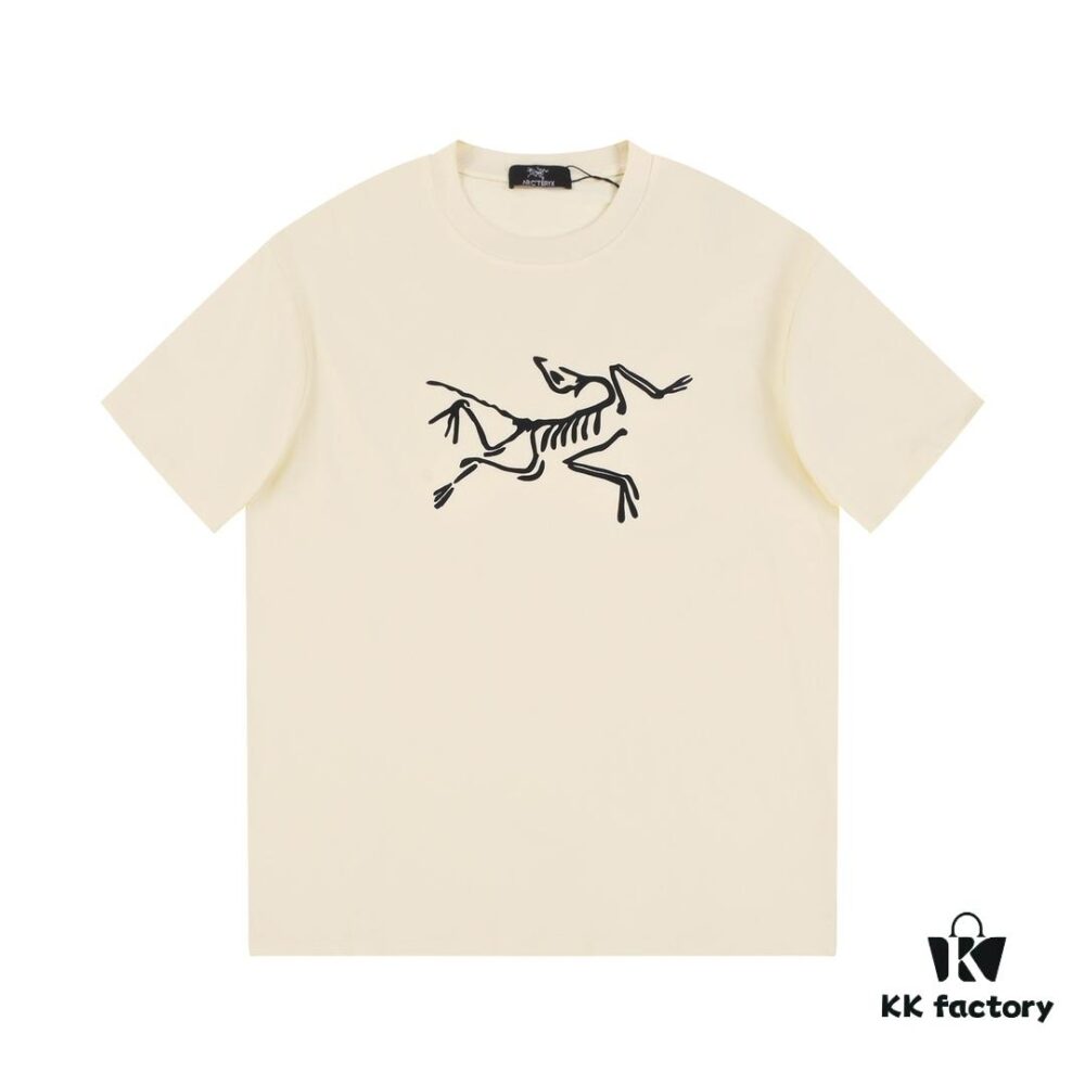 New Arrival ARC'TERYX Arcteryx Short Sleeve T-Shirt, Double Bird Logo Design on Front, 32-Single High GSM Washed Cotton Fabric, Anti-Shrink and Shape-Retaining with Twin Needle Stitching, Classic Unisex Style