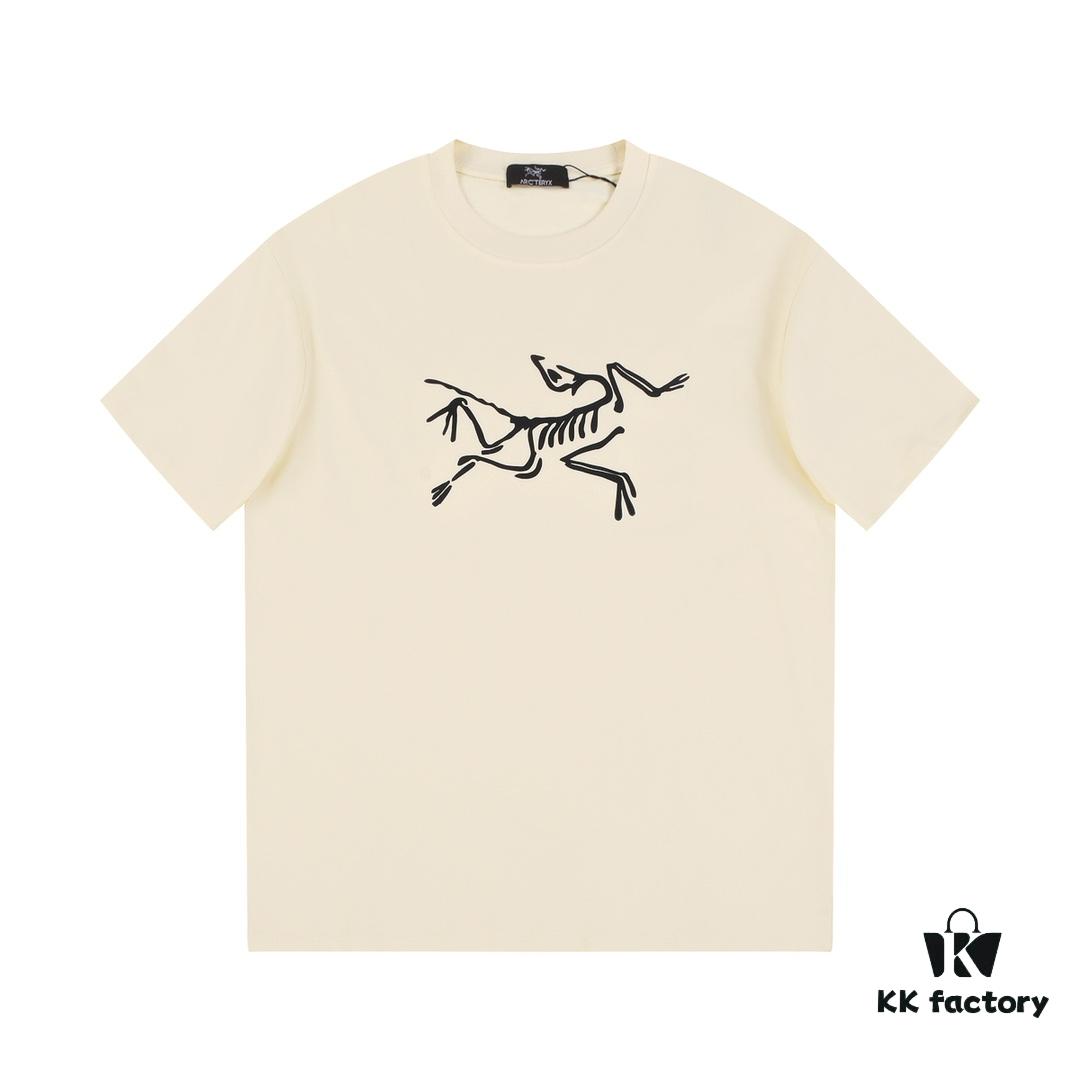 New Arrival ARC'TERYX Arcteryx Short Sleeve T-Shirt, Double Bird Logo Design on Front, 32-Single High GSM Washed Cotton Fabric, Anti-Shrink and Shape-Retaining with Twin Needle Stitching, Classic Unisex Style